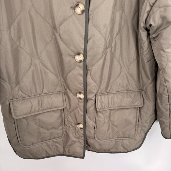 Vero Moda Womens Quilted Barn Coat Blisa Jacket Size Large Olive Green - Picture 4 of 10